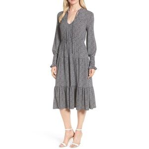 Michael Kors Houndstooth Long Sleeve Dress